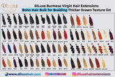Burmese Virgin Boho Bulk Thicker Drawn Hair Extensions